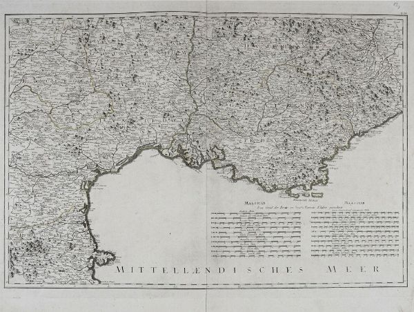 JOHANN BAPTIST HOMANN : Tabula Aquitaniae complectens Gubernationem Guiennae et Vasconiae exhibita.  - Asta  Arte Antica, Moderna e Contemporanea [Parte I] - Associazione Nazionale - Case d'Asta italiane