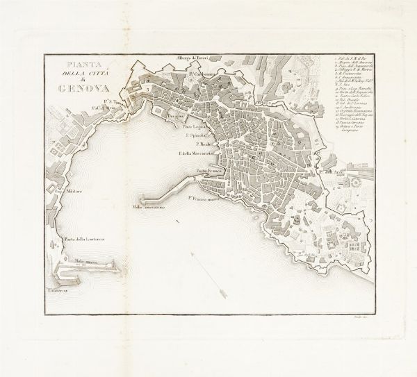 JOACHIM, REINIER E JOSHUA OTTENS : Nouveaux Plan et Environs de la Ville de Genes.  - Asta  Arte Antica, Moderna e Contemporanea [Parte I] - Associazione Nazionale - Case d'Asta italiane