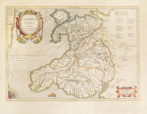 Willem Janszoon Blaeu - Monumethensis Comitatus. Vernacule Monmouth Shire.