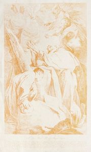 FEDERICO BENCOVICH - Estasi del Beato Pietro Gambacorti da Pisa con un monaco e angeli.