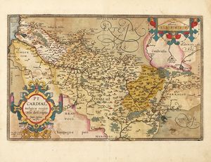 Abraham Ortelius - PICARDIAE, BELGICAE REGIONIS DESCRIPTIO. JOANNE SURHONIO AUCTORE.