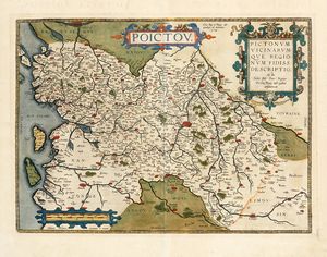 Abraham Ortelius : PICARDIAE, BELGICAE REGIONIS DESCRIPTIO. JOANNE SURHONIO AUCTORE.  - Asta  Arte Antica, Moderna e Contemporanea [Parte I] - Associazione Nazionale - Case d'Asta italiane