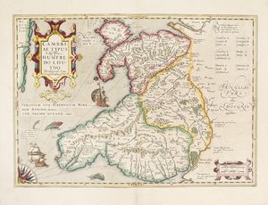 Abraham Ortelius - Cambriae Typus Auctore Humfredo Lhuydo Denbigiense Cambrobritanno.