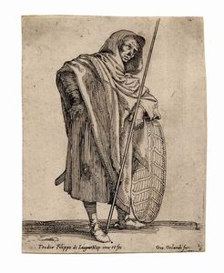 FILIPPO TEODORO DI LIAGNO (DETTO FILIPPO D'ANGELI O FILIPPO NAPOLETANO) - Armigero, con cappa, lancia e scudo / Armigero con mantello e mano sul fianco / Armigeto con cappa e turpante.