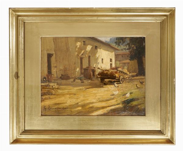 GIOVANNI ZANGRANDO : Cortile.  - Asta Arte Antica, Moderna e Contemporanea [Parte II] - Associazione Nazionale - Case d'Asta italiane