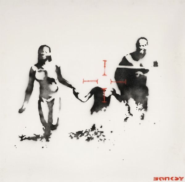 Banksy : Family Target.  - Asta Arte Antica, Moderna e Contemporanea [Parte II] - Associazione Nazionale - Case d'Asta italiane