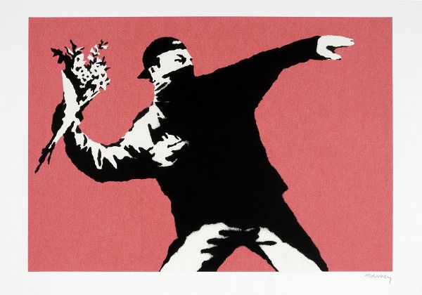 Banksy : The Flower Thrower.  - Asta Arte Antica, Moderna e Contemporanea [Parte II] - Associazione Nazionale - Case d'Asta italiane