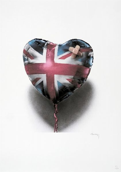 Banksy : English (broken) heart.  - Asta Arte Antica, Moderna e Contemporanea [Parte II] - Associazione Nazionale - Case d'Asta italiane
