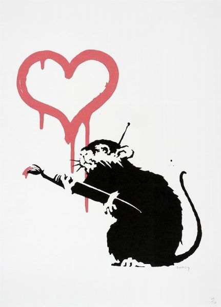 Banksy : Love Rat.  - Asta Arte Antica, Moderna e Contemporanea [Parte II] - Associazione Nazionale - Case d'Asta italiane