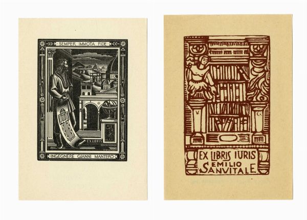 Lotto composto di 75 ex libris.  - Asta Arte Antica, Moderna e Contemporanea [Parte II] - Associazione Nazionale - Case d'Asta italiane