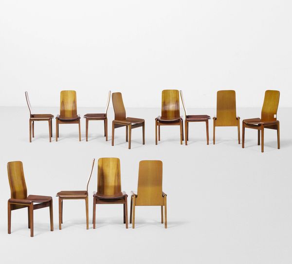TITO AGNOLI : Dodici sedie mod. Fiorenza  - Asta Design Lab - Associazione Nazionale - Case d'Asta italiane