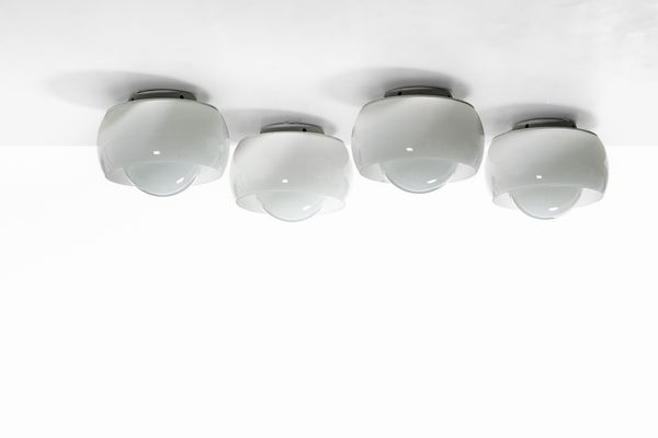 VICO MAGISTRETTI : Quattro lampade a plafone mod. Omega  - Asta Design Lab - Associazione Nazionale - Case d'Asta italiane