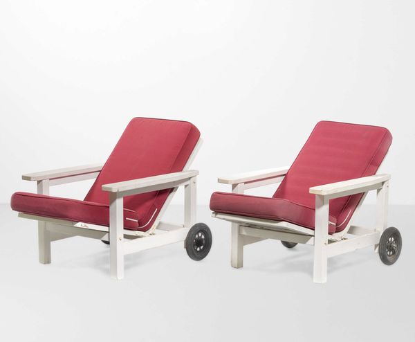 Osvaldo Borsani, Attribuito a : Due poltrone sdraio  - Asta Design Lab - Associazione Nazionale - Case d'Asta italiane