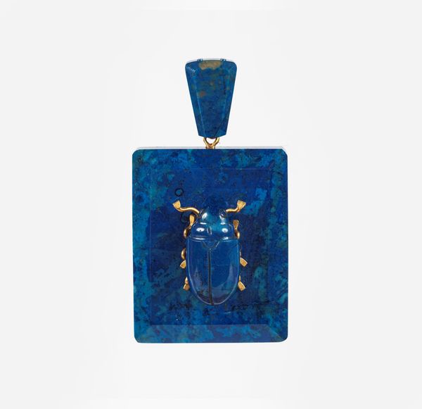 Pendente in oro e lapislazzuli scarabeo  - Asta Asta a Tempo - Gioielli e Preziosi - Associazione Nazionale - Case d'Asta italiane