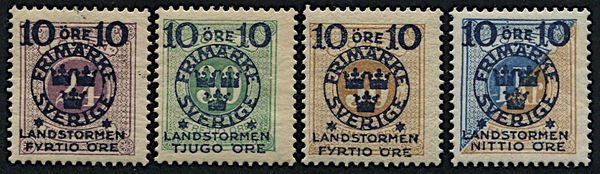 1916, Svezia, segnatasse soprastampate in blu  - Asta Filatelia - Associazione Nazionale - Case d'Asta italiane