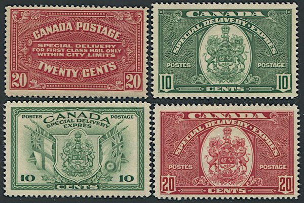 1922/1940, Canada, special delivery stamps, group of different issues  - Asta Filatelia - Associazione Nazionale - Case d'Asta italiane
