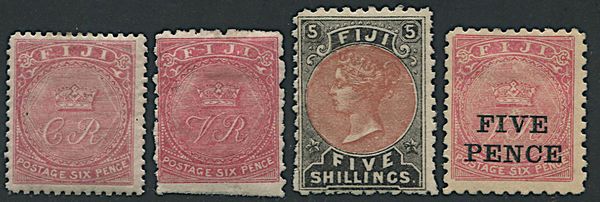 1871/1893, Fiji, group of issues  - Asta Filatelia - Associazione Nazionale - Case d'Asta italiane