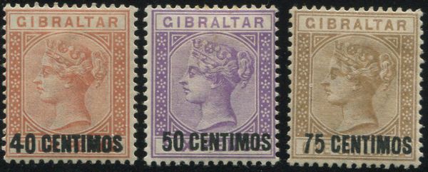 1889, Gibraltar, set of 7  - Asta Filatelia - Associazione Nazionale - Case d'Asta italiane