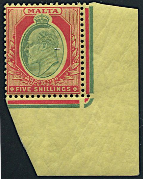 1911, Malta, Edward VII  - Asta Filatelia - Associazione Nazionale - Case d'Asta italiane