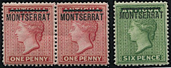 1876, Monserrat, stamps of Antigua ovpt.  - Asta Filatelia - Associazione Nazionale - Case d'Asta italiane
