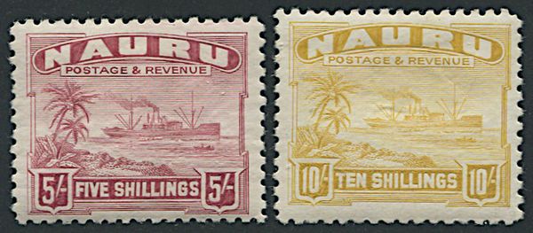 1924/28, Nauru, no watermark, set of fourteen  - Asta Filatelia - Associazione Nazionale - Case d'Asta italiane