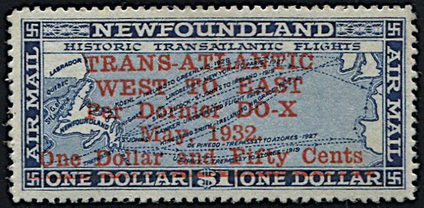 1932, Newfoundland, $ 1,50 on $ 1 deep blue  - Asta Filatelia - Associazione Nazionale - Case d'Asta italiane