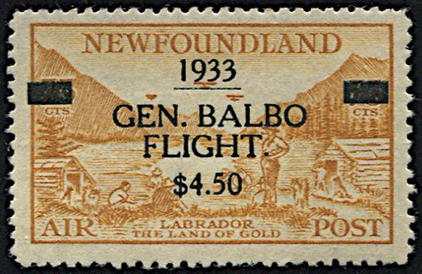 1933, Newfoundland, Balbo Trans. flight  - Asta Filatelia - Associazione Nazionale - Case d'Asta italiane