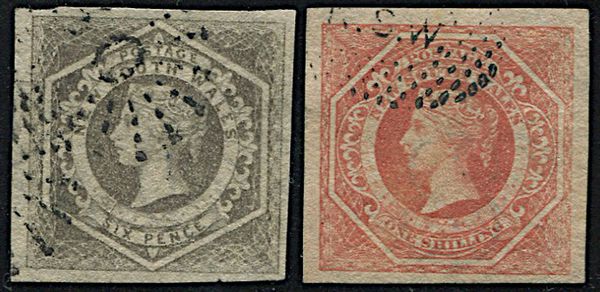 1856/59, New South Wales, 6 d. greenish-grey  - Asta Filatelia - Associazione Nazionale - Case d'Asta italiane