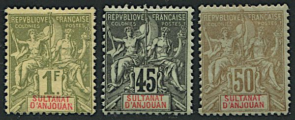 1892/99, Anjouan, set of thirteen  - Asta Filatelia - Associazione Nazionale - Case d'Asta italiane