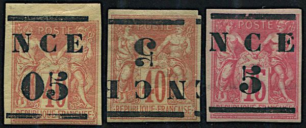 1881/84, New Caledonia, ovpt. with new value in black  - Asta Filatelia - Associazione Nazionale - Case d'Asta italiane