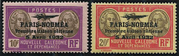 1933, New Caledonia, air post, Paris-Noumea flight  - Asta Filatelia - Associazione Nazionale - Case d'Asta italiane