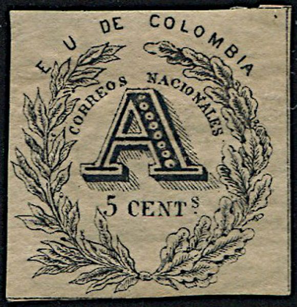 1865, Colombia, Registration stamp  - Asta Filatelia - Associazione Nazionale - Case d'Asta italiane