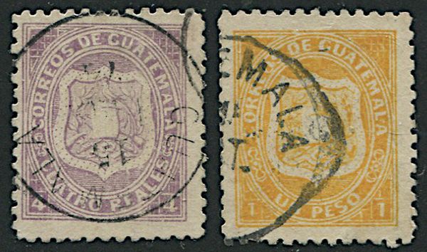 1873, Guatemala, stemma  - Asta Filatelia - Associazione Nazionale - Case d'Asta italiane