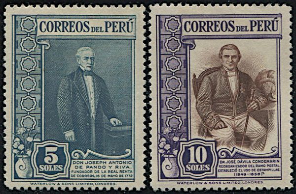 1936/37, Peru, 2 sets  - Asta Filatelia - Associazione Nazionale - Case d'Asta italiane