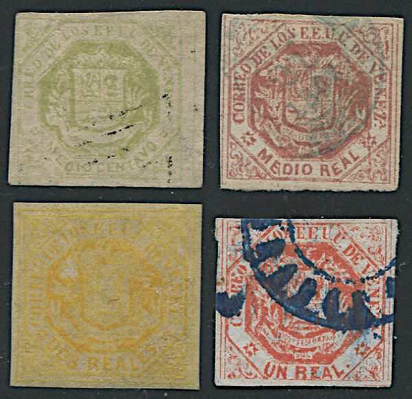 1865/70, Venezuela, 1/2 centavo yellow-green  - Asta Filatelia - Associazione Nazionale - Case d'Asta italiane