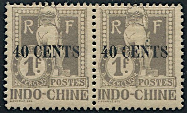 1919, Indochina, postage due stamps  - Asta Filatelia - Associazione Nazionale - Case d'Asta italiane