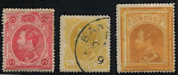 1883, Siam, King Chulalongkoren, 5 values  - Asta Filatelia - Associazione Nazionale - Case d'Asta italiane