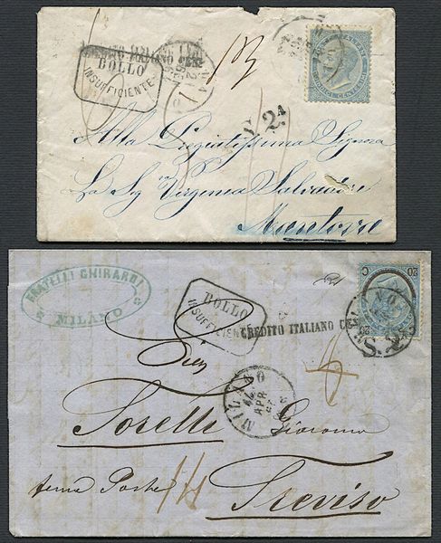 1864/65, Regno dItalia, due lettere  - Asta Filatelia - Associazione Nazionale - Case d'Asta italiane