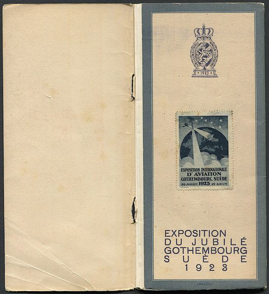 1923, Posta Aerea, libretto per la Prima Esposizione Internazionale d'Aviazione a Gothembourg (Svezia)  - Asta Filatelia - Associazione Nazionale - Case d'Asta italiane
