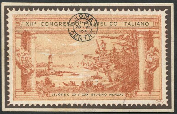 1925, Cartolina ufficiale da Livorno per Roma del 28/6/1925  - Asta Filatelia - Associazione Nazionale - Case d'Asta italiane