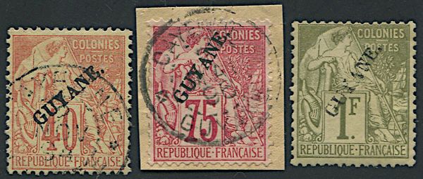 1892, French Guyane, set of thirteen  - Asta Filatelia - Associazione Nazionale - Case d'Asta italiane