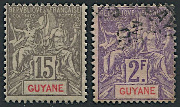1900/04, French Guyane, set of six  - Asta Filatelia - Associazione Nazionale - Case d'Asta italiane