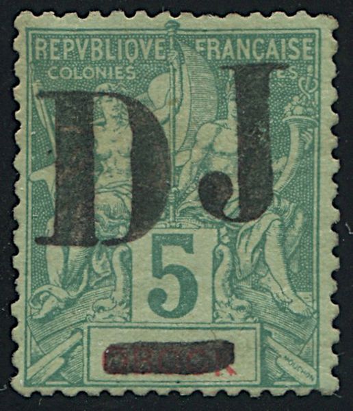 1894, Somali Coast, 5 c. green  - Asta Filatelia - Associazione Nazionale - Case d'Asta italiane