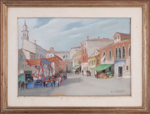 MARIO  CARRARO : Mercato  - Asta Asta a tempo di Arte Moderna e Contemporanea - Associazione Nazionale - Case d'Asta italiane