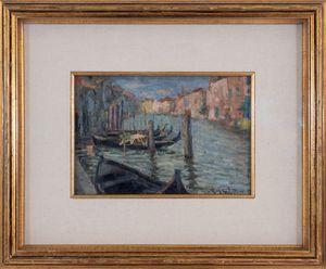 Anonimo : gondole a Venezia  - Asta Asta a tempo di Arte Moderna e Contemporanea - Associazione Nazionale - Case d'Asta italiane