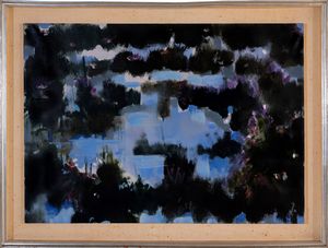 RENATO BORSATO : Il cielo sulla palude  - Asta Asta a tempo di Arte Moderna e Contemporanea - Associazione Nazionale - Case d'Asta italiane