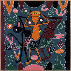 GEORGE  LILANGA : senza titolo  - Asta Asta a tempo di Arte Moderna e Contemporanea - Associazione Nazionale - Case d'Asta italiane