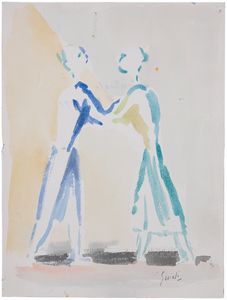 VIRGILIO GUIDI : Soggetti vari  - Asta Asta a tempo di Arte Moderna e Contemporanea - Associazione Nazionale - Case d'Asta italiane