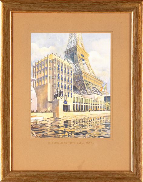 Il padiglione italiano dell'esposizione a Parigi del 1937 visto dalla Senna  - Asta Antiquariato - Associazione Nazionale - Case d'Asta italiane