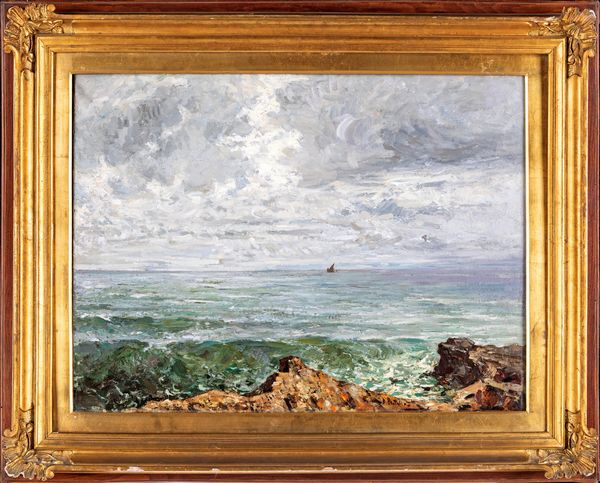 Attilio Pratella : Prima della tempesta  - Asta Antiquariato - Associazione Nazionale - Case d'Asta italiane